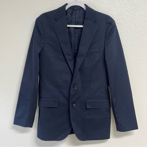 J. Crew Ludlow Slim-fit suit jacket Japanese cotton chino in Navy Blue Size 36R - Picture 7 of 15